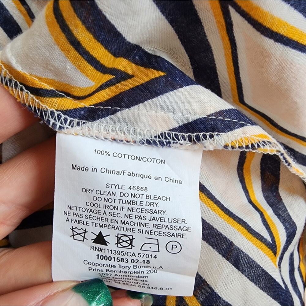 TORY BURCH GEOMETRIC BUTTON DOWN SIZE 8 - Picture 7 of 7